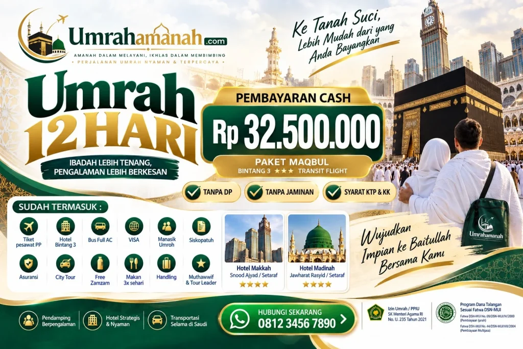 Umroh 12 Hari Pembayaran Cash